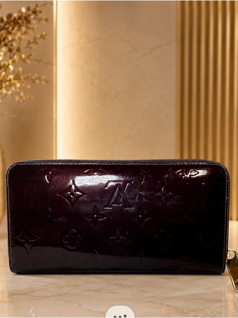Louis Vuitton Patent Vernis Zip Wallet in Bordeaux